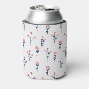 Moody Dark Victorian Botanical Floral Pattern Can Cooler