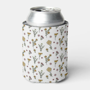 Moody Dark Victorian Botanical Floral Pattern Can Cooler
