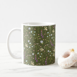 Moody Dark Victorian Botanical Floral Pattern Coffee Mug