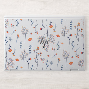 Moody Dark Victorian Botanical Floral Pattern HP Laptop Skin