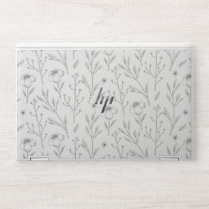Moody Dark Victorian Botanical Floral Pattern HP Laptop Skin