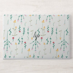 Moody Dark Victorian Botanical Floral Pattern HP Laptop Skin