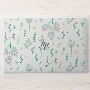 Moody Dark Victorian Botanical Floral Pattern HP Laptop Skin