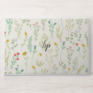 Moody Dark Victorian Botanical Floral Pattern HP Laptop Skin