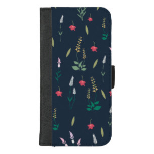 Moody Dark Victorian Botanical Floral Pattern iPhone 8/7 Plus Wallet Case