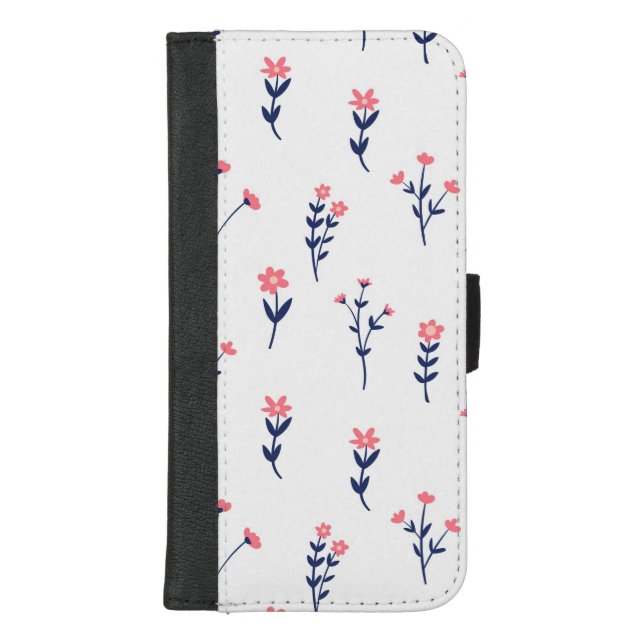 Moody Dark Victorian Botanical Floral Pattern iPhone Wallet Case (Front)