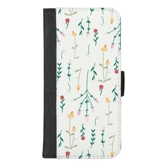 Moody Dark Victorian Botanical Floral Pattern iPhone Wallet Case (Front)
