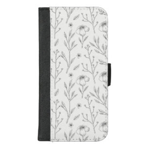 Moody Dark Victorian Botanical Floral Pattern iPhone 8/7 Plus Wallet Case