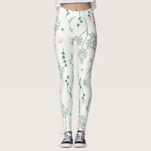 Moody Dark Victorian Botanical Floral Pattern Leggings