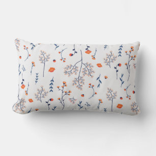 Moody Dark Victorian Botanical Floral Pattern Lumbar Pillow