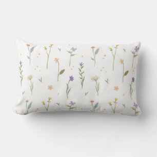 Moody Dark Victorian Botanical Floral Pattern Lumbar Pillow