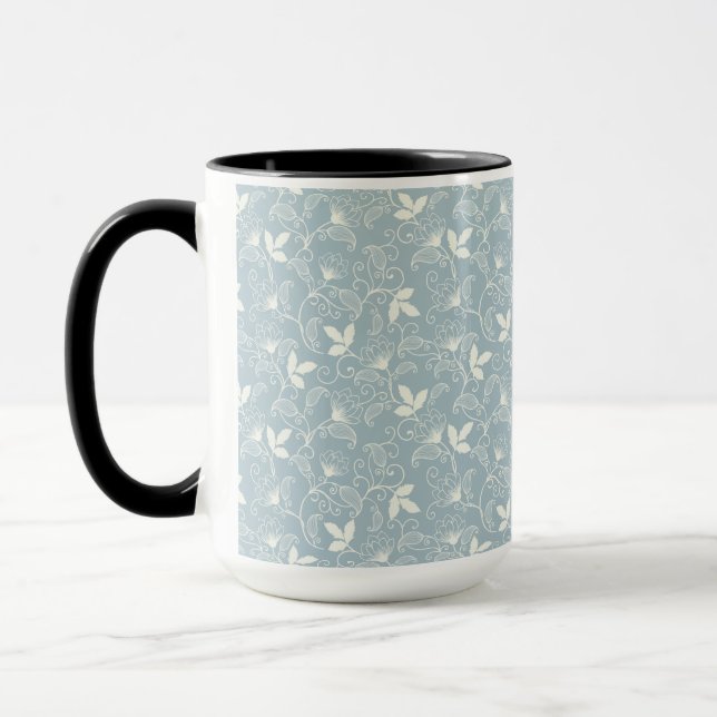 Moody Dark Victorian Botanical Floral Pattern Mug (Left)