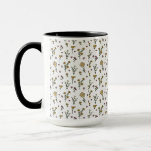 Moody Dark Victorian Botanical Floral Pattern Mug