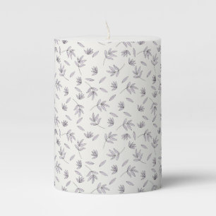 Moody Dark Victorian Botanical Floral Pattern Pillar Candle