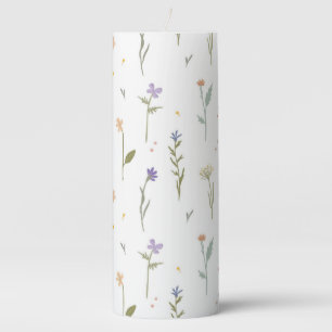 Moody Dark Victorian Botanical Floral Pattern Pillar Candle