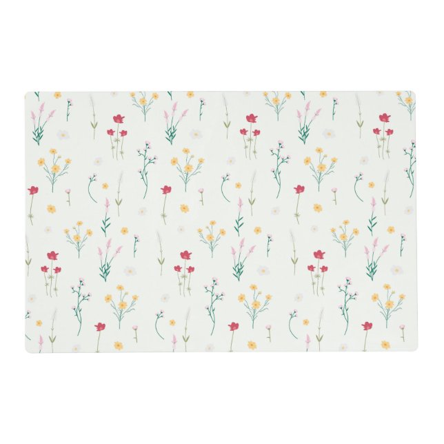 Moody Dark Victorian Botanical Floral Pattern Placemat (Front)