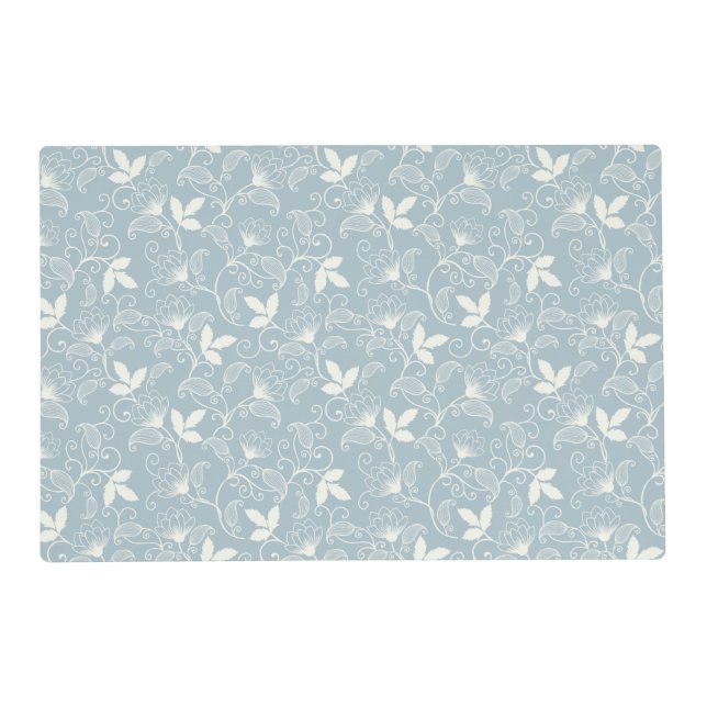 Moody Dark Victorian Botanical Floral Pattern Placemat (Front)