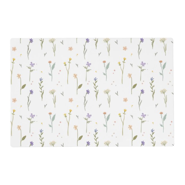 Moody Dark Victorian Botanical Floral Pattern Placemat (Front)