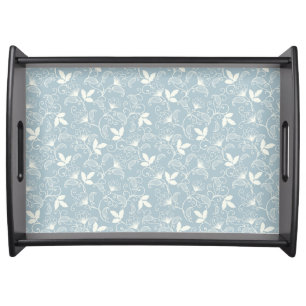 Moody Dark Victorian Botanical Floral Pattern Serving Tray
