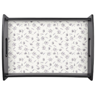 Moody Dark Victorian Botanical Floral Pattern Serving Tray