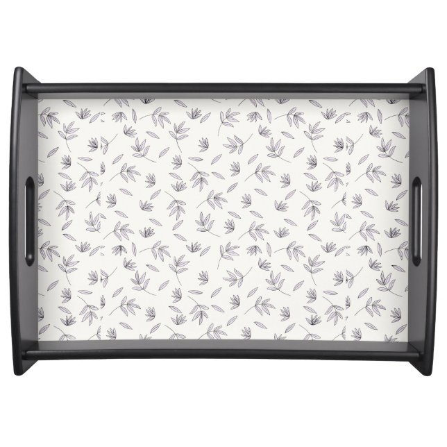 Moody Dark Victorian Botanical Floral Pattern Serving Tray (Front)