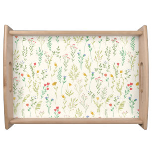 Moody Dark Victorian Botanical Floral Pattern Serving Tray