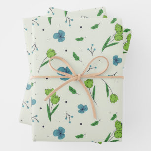 Moody Dark Victorian Botanical Floral Pattern Wrapping Paper Sheets