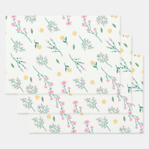 Moody Dark Victorian Botanical Floral Pattern Wrapping Paper Sheets