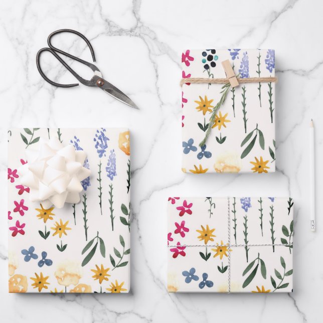 Moody Dark Victorian Botanical Floral Pattern Wrapping Paper Sheets (Front)