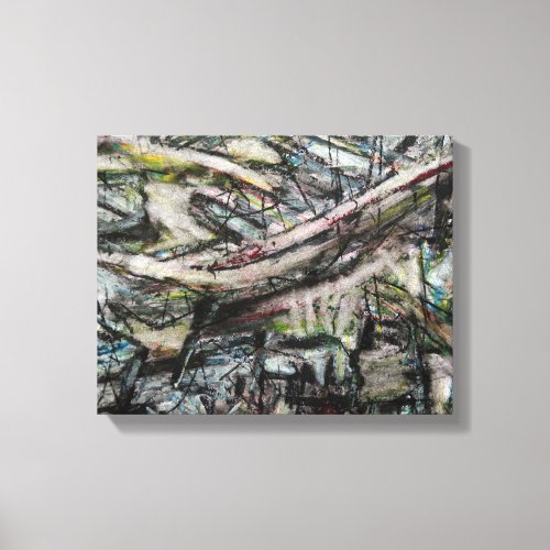 Moody Dynamic Modern Monochrome Abstract Canvas Print