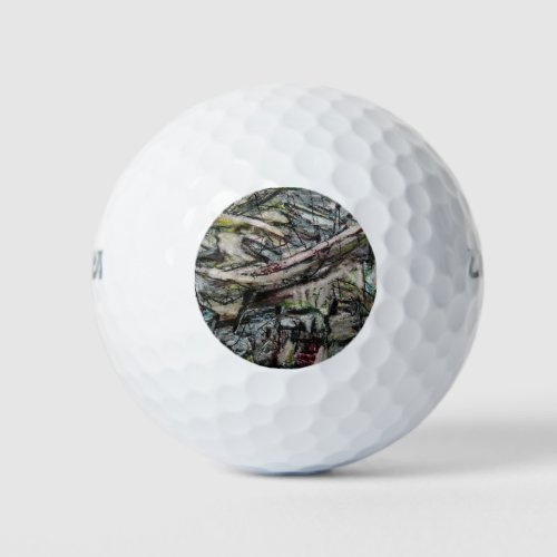 Moody Dynamic Modern Monochrome Abstract Golf Balls