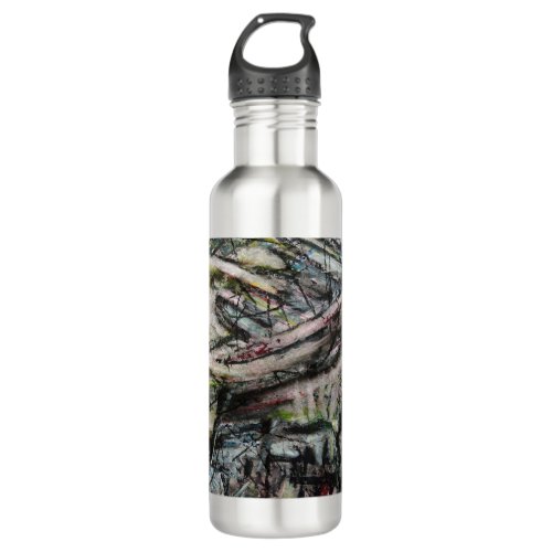 Moody Dynamic Modern Monochrome Abstract Stainless Steel Water Bottle