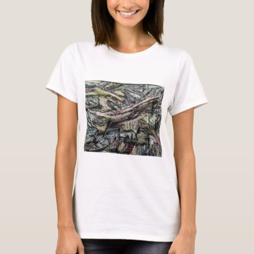 Moody Dynamic Modern Monochrome Abstract T_Shirt