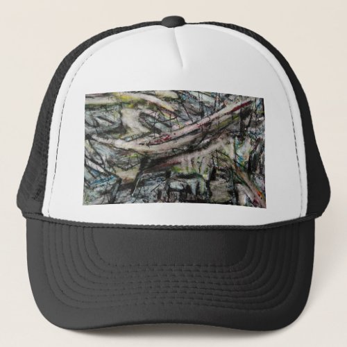 Moody Dynamic Modern Monochrome Abstract Trucker Hat