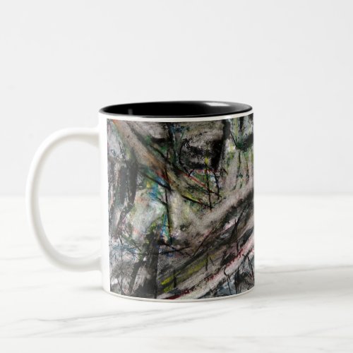 Moody Dynamic Modern Monochrome Abstract Two_Tone Coffee Mug