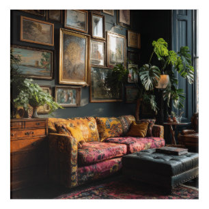 Moody Eclectic Gallery Wall Living Room Acrylic Print