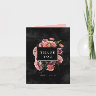 Moody Elegant Pink | Floral Bouquet | Thank You Card