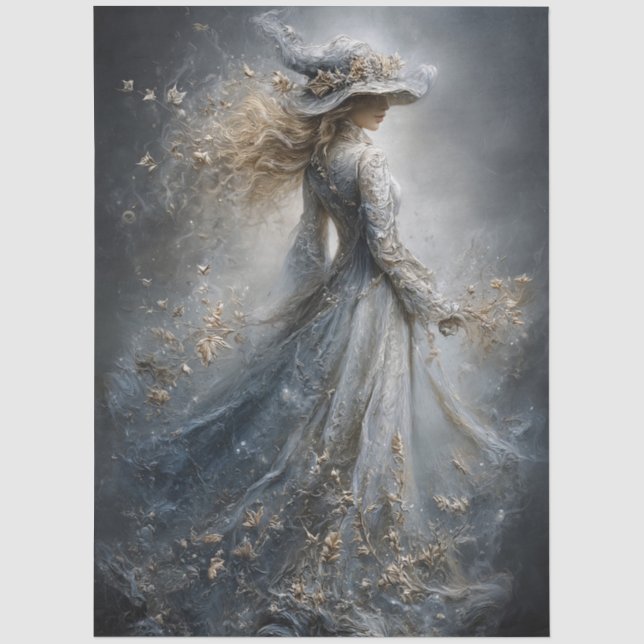 Moody Ethereal Witch Gothic Fantasy for Decoupage Tissue Paper (Front)