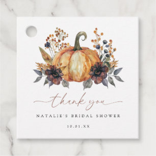Moody Fall Floral Bridal Shower Favor Tags