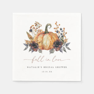 Moody Fall Floral Bridal Shower Napkins