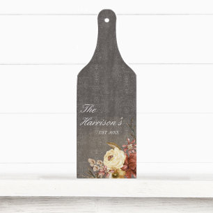 Moody Fall Floral Custom Wedding Cutting Board