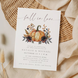 Moody Fall Floral Wedding Anniversary Invitation