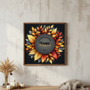 Moody Fall Foliage Thanksgiving Family Welcome Poster