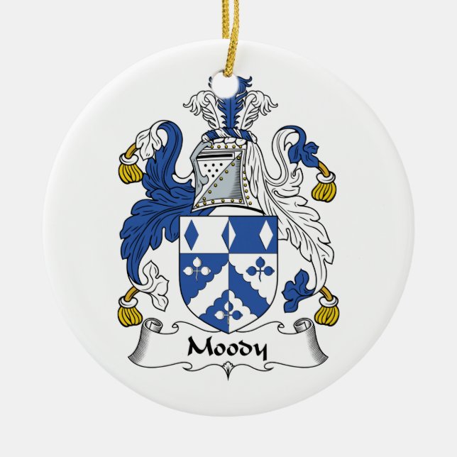 Moody Family Crest Ceramic Ornament (Front)