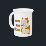 Moody fat cat leave me alone beverage pitcher<br><div class="desc">Moody fat cat says leave me alone</div>