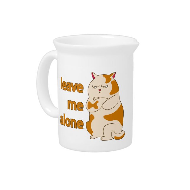Moody fat cat leave me alone  beverage pitcher (Left)