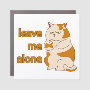 Moody fat cat leave me alone   car magnet