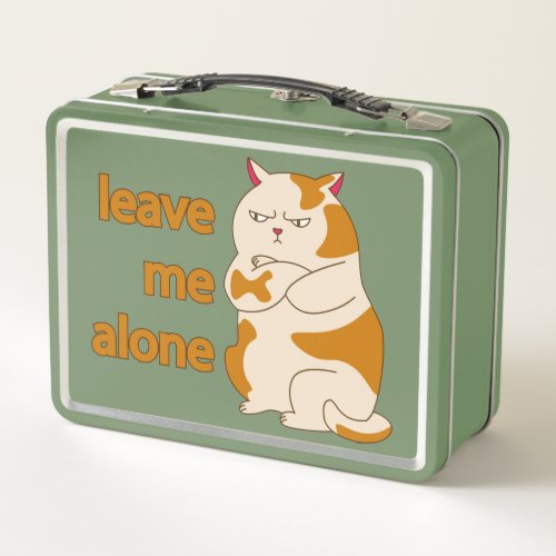 Moody fat cat leave me alone metal lunch box