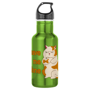 Moody fat cat leave me alone  stainless steel wate water bottle