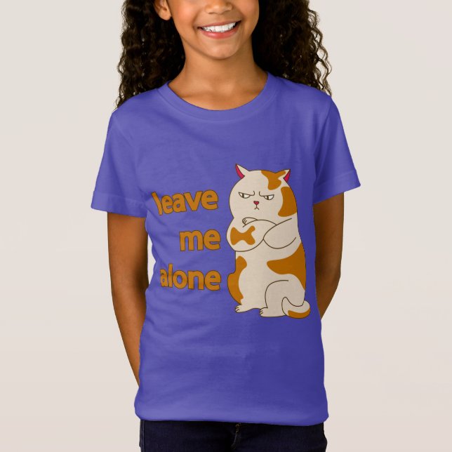 Moody fat cat leave me alone T-Shirt (Front)